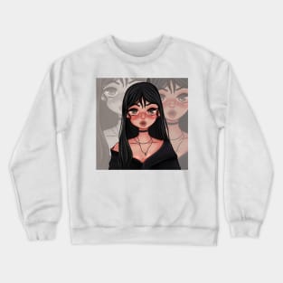 Pouty Lips Cute Girl Crewneck Sweatshirt